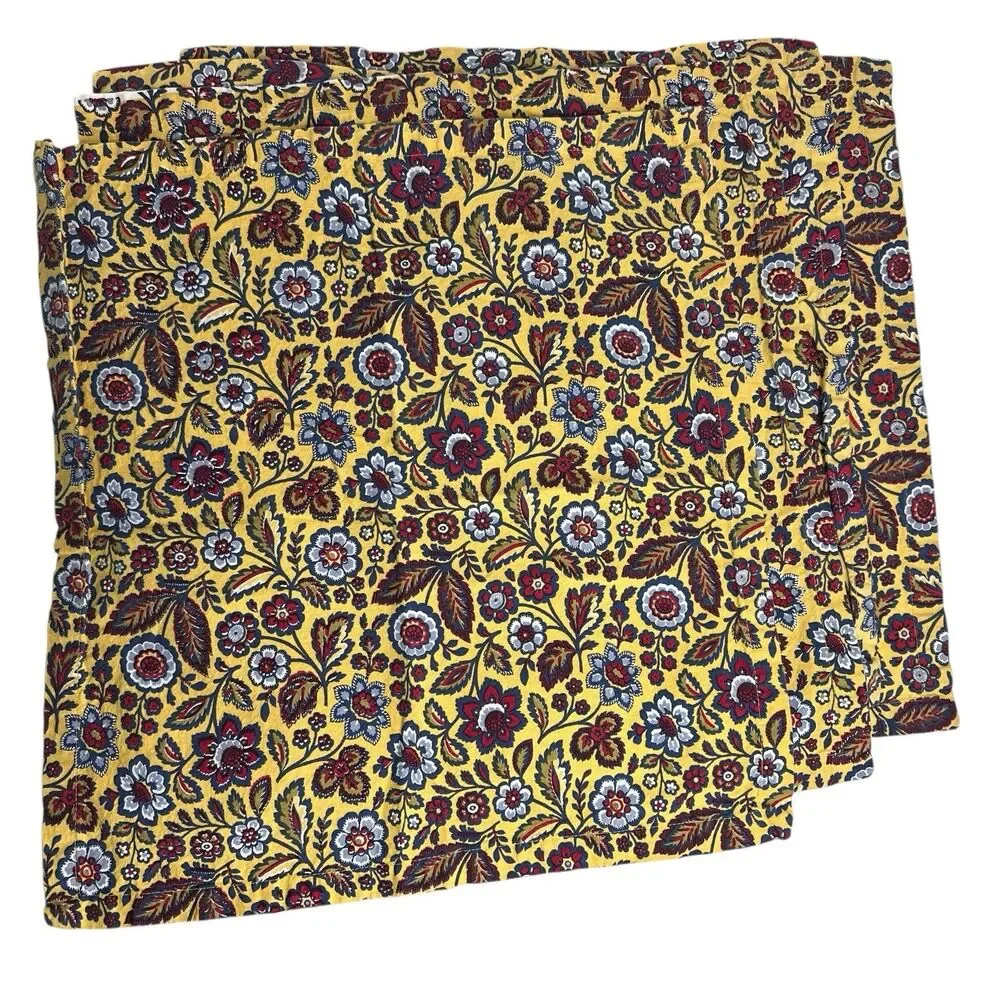 Williams Sonoma Cloth Napkins Floral Yellow English Country 20